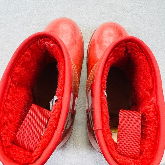 UGG Boots Womens 3 Samba Red Classic Clear Mini Waterproof Rain Snow Casual - Picture 6 of 9